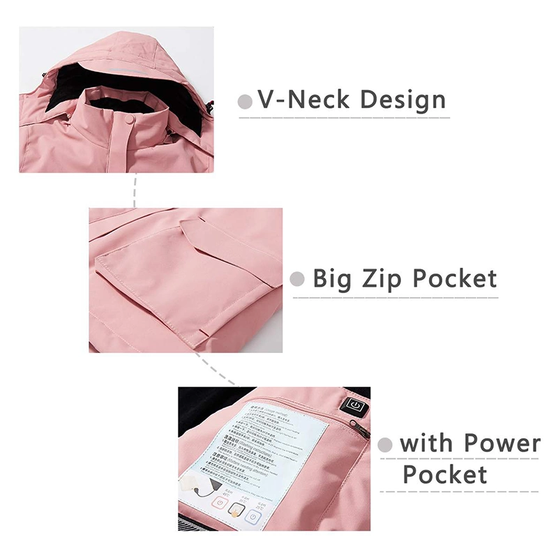 Women Winter Thermal Windbreaker Long Sleeves Hooded Coat