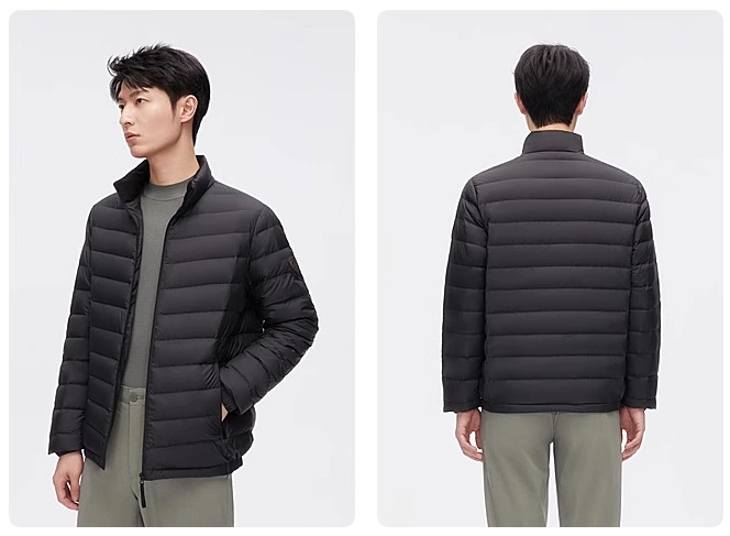 Customized Logo ODM OEM Basic Style Easy-to-Take Men&prime;s Light Duck Down Jacket with Stand Collar Casual Wear City Walk