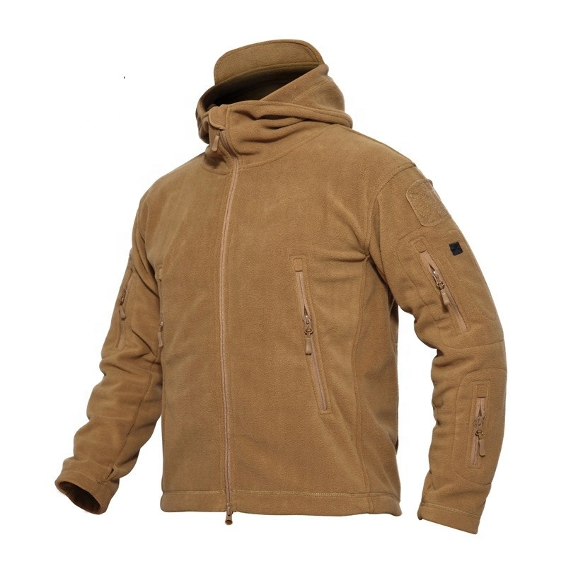 Men Warm Fleece Hoodie Jackets Zipper Outdoor Sports Polar Fleece Jacket Coats