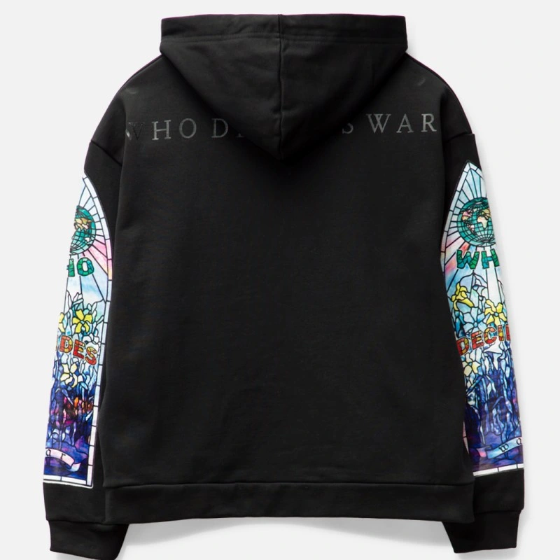 Unisex Graphic Heat Transfer Printing Hooded Pullover