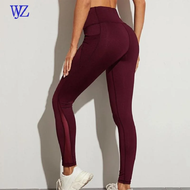 Women High Waist Workout Leggings with 2 Side Pockets, Non See-Through Tummy Control Yoga Pants Sports Wear