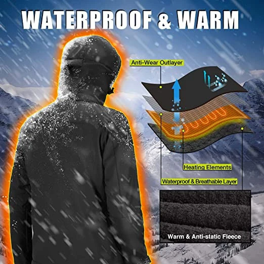 Winter Outdoor Soft Shell Electric Heated Jacket for Men and Women with Battery Pack