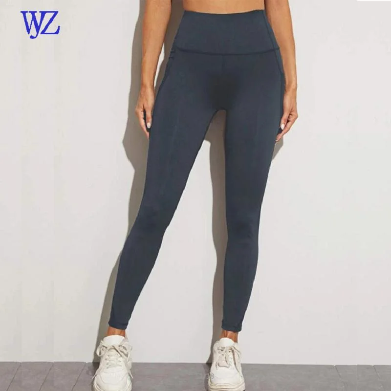 Women High Waist Workout Leggings with 2 Side Pockets, Non See-Through Tummy Control Yoga Pants Sports Wear