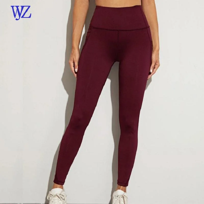 Women High Waist Workout Leggings with 2 Side Pockets, Non See-Through Tummy Control Yoga Pants Sports Wear