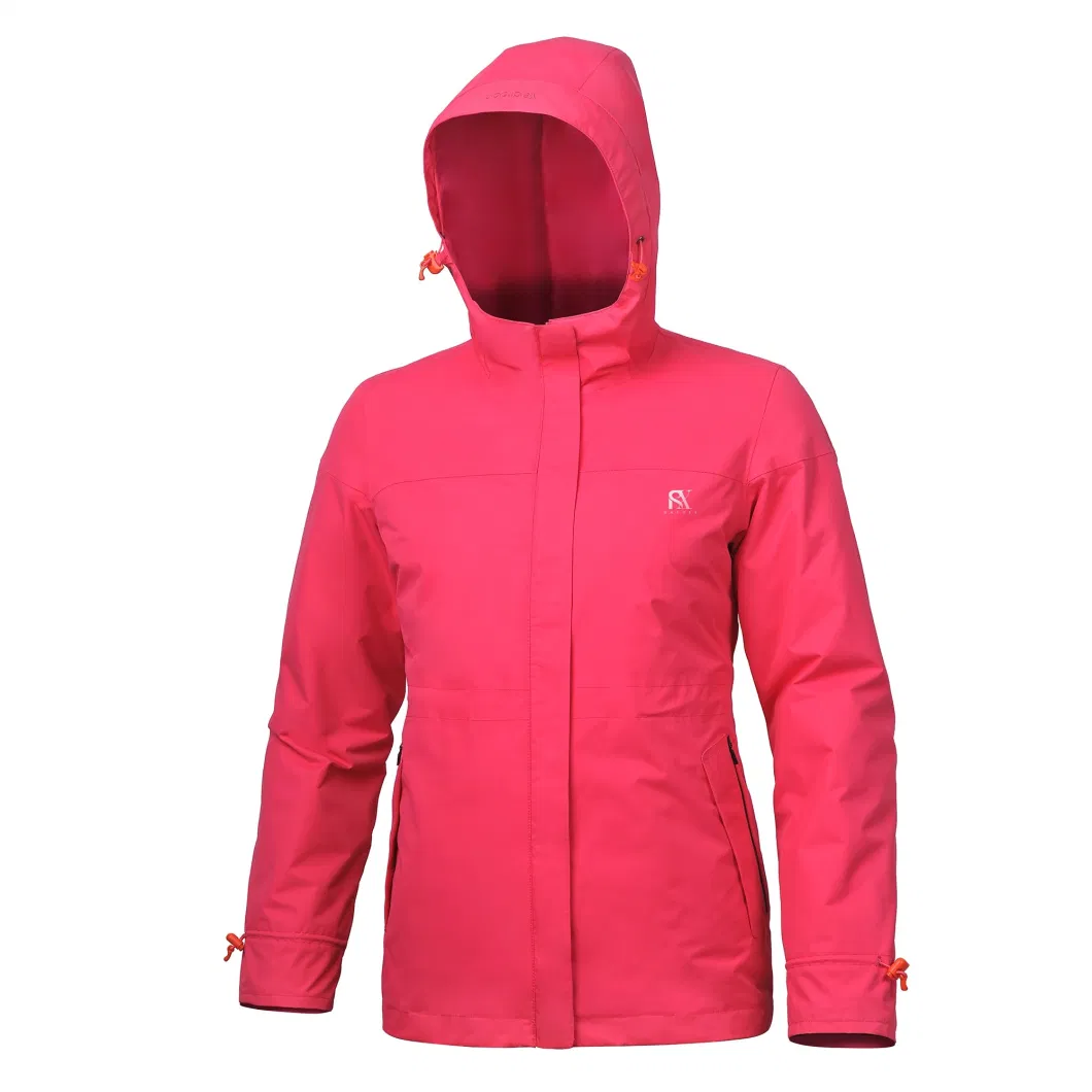 Women Short Pink Waterproof Raincoat