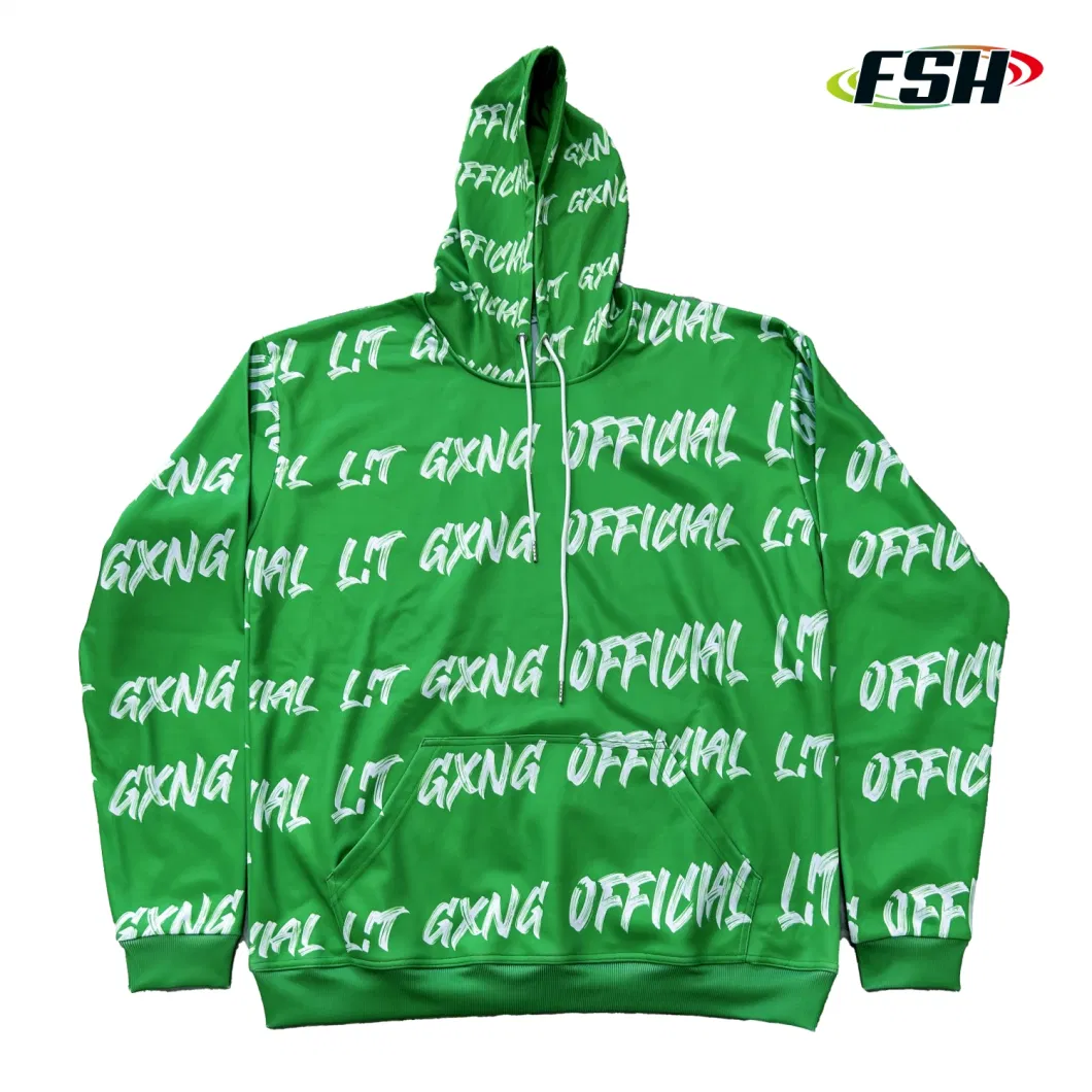 New Design Custom Fluorescent Color Bright Sublimation Sports Wear Hoodie with Fleece