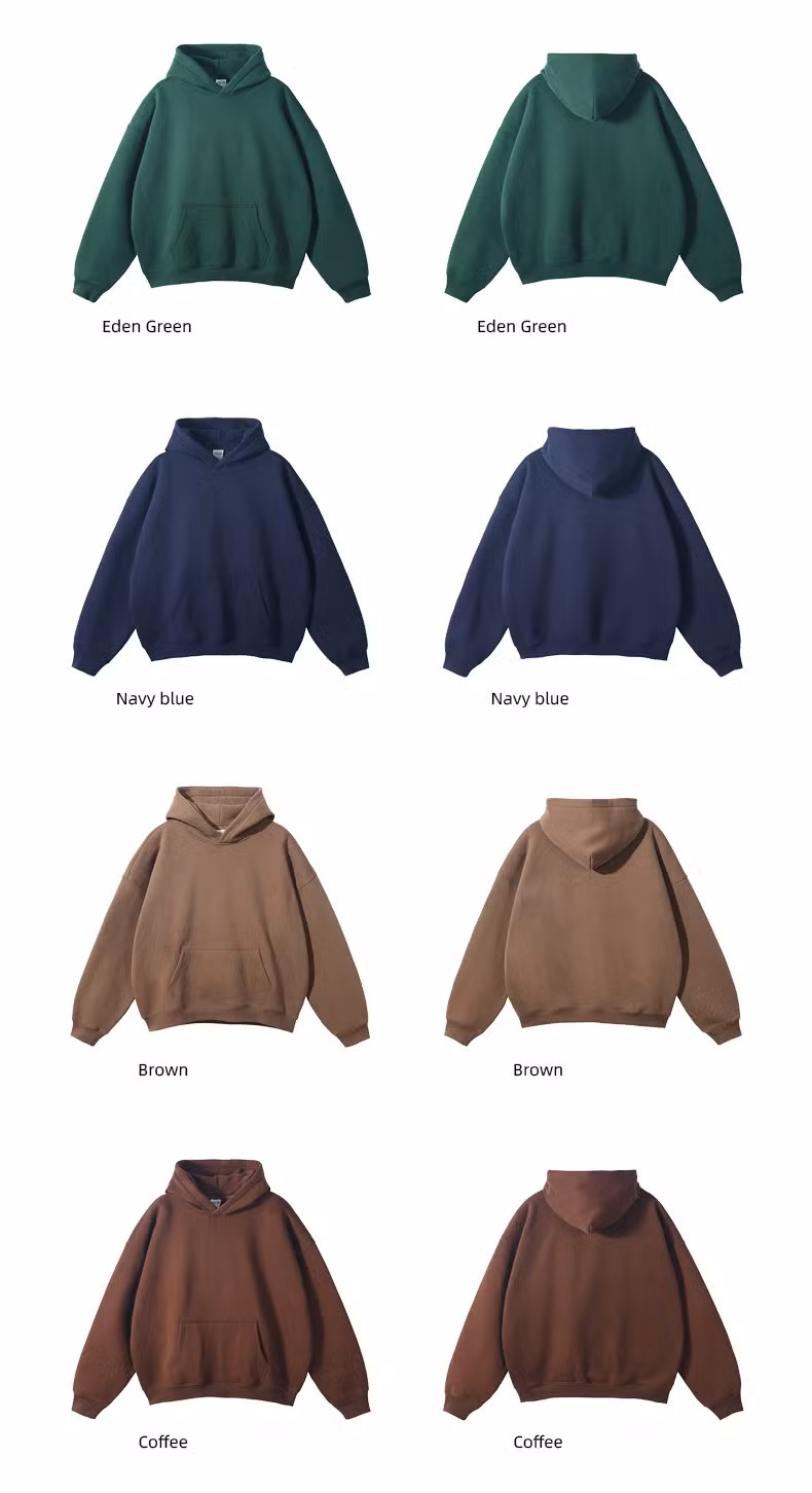 High Quality 360g Fleece Heavy Weight Blank Plain Custom Puff Printing Embroidery Unisex Oversize Pullover Sudaderas Customized Embroidered Men Essential Hoodie
