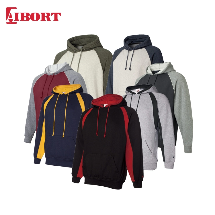 Aibort High Quality Custom Teamwear Polyester/Cotton Striped Hoodies Sweatshirt