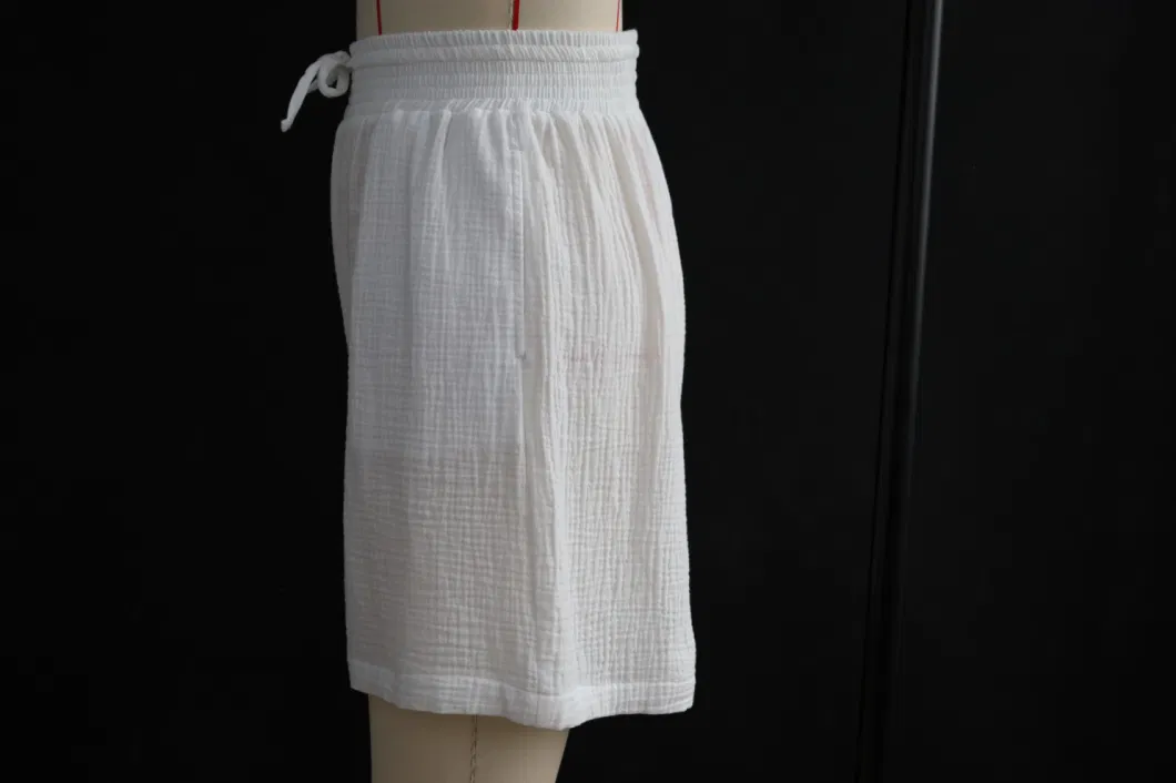 Women Short Pant White Summer 100%Cotton Breathable