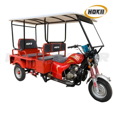 Modelo popular Tricciclo de gasolina de alta calidad triciclo 150cc Motos Rickshaw eléctrico de triciclo de pasajeros para la venta