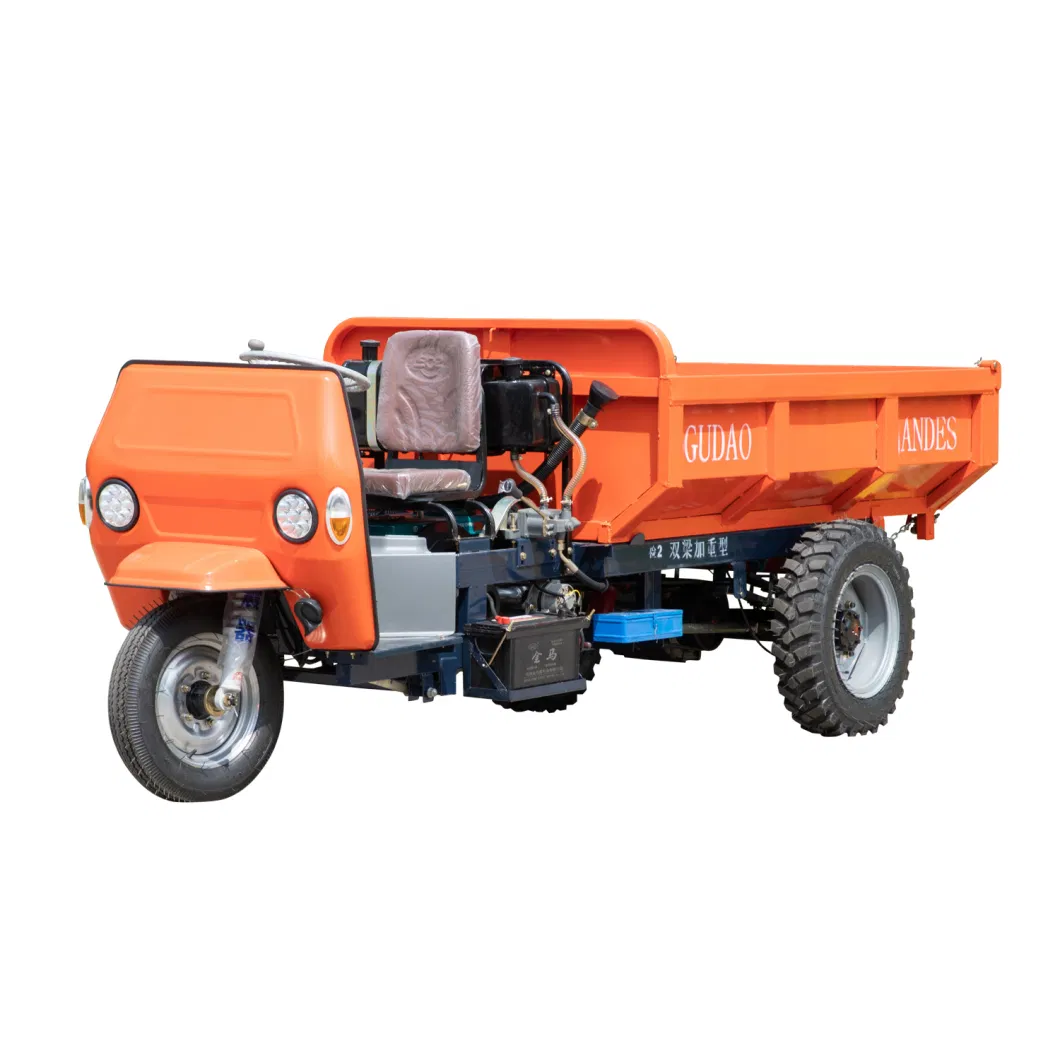 Water Cooling Three Wheels Dump Motorized Cargo Tricycle Diesel Motorized Tricycle for Farm Cotton Export to Benin