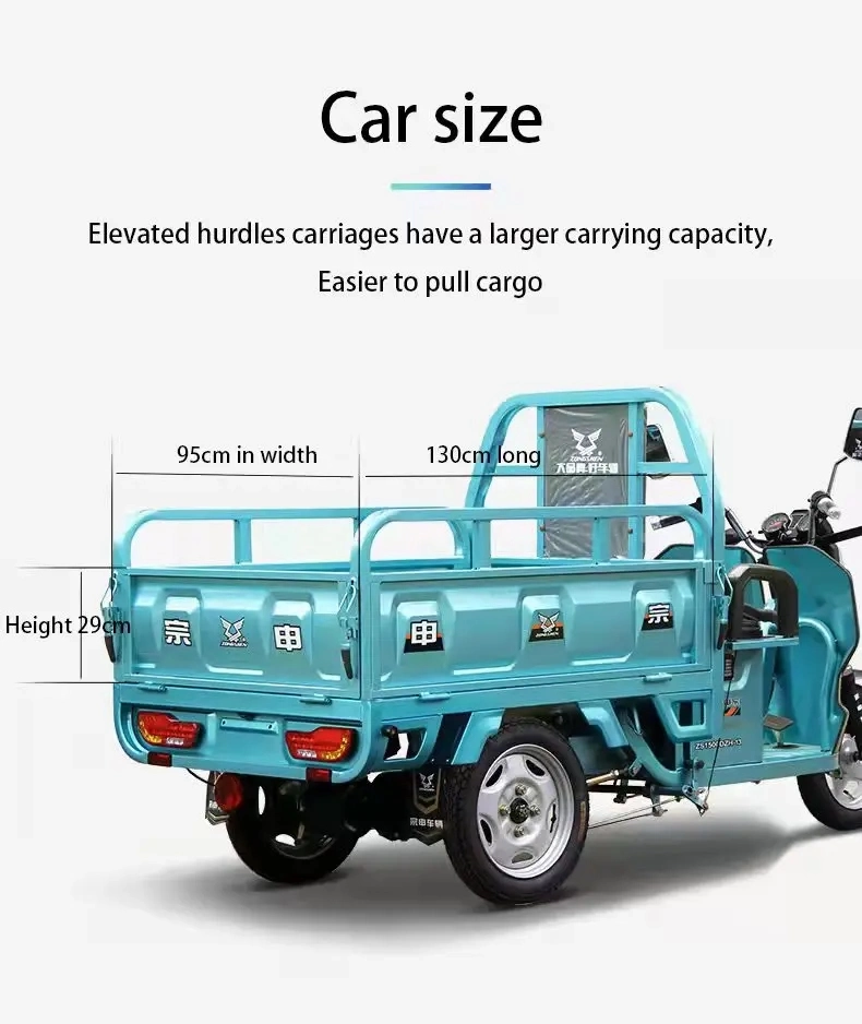 Mini Electric Tricycle Cargo Folding Tricycle with Passenger Seat