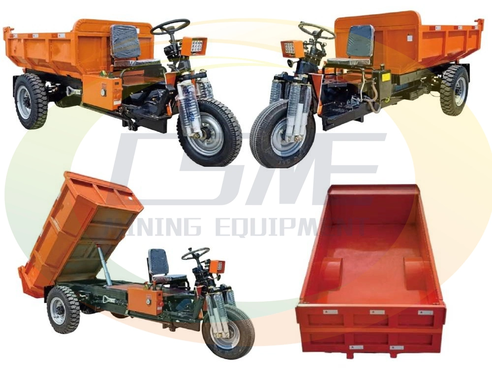 Diesel Electric 3 Wheel Mini Dumper Vehicle Truck Tricycle with 1 Ton for Underground Mining