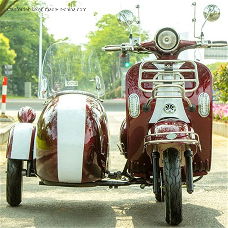 2021 Newest Best Selling Powerful 2000W Vespa with Side Car 3 Wheel Electric Tricycle