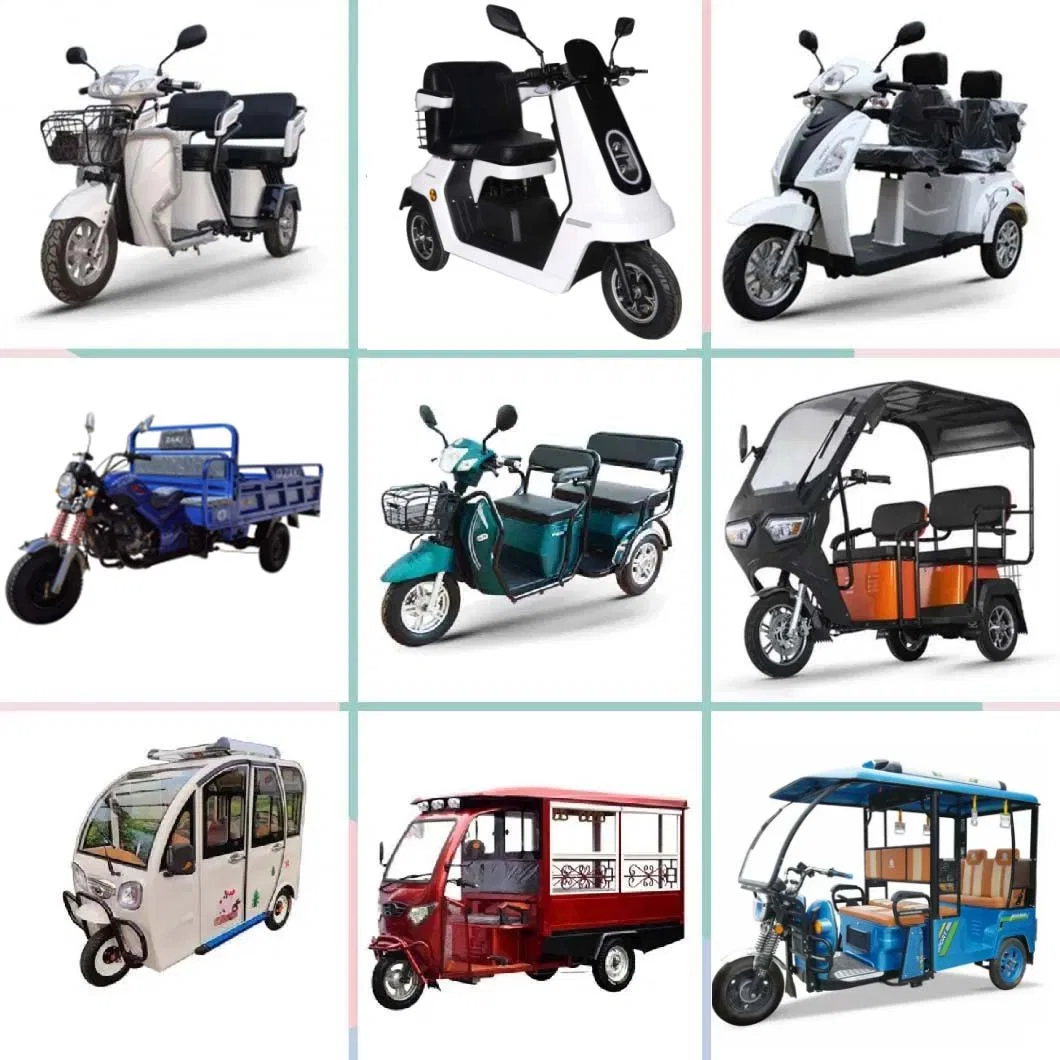 Tricycle for Passengers with Solar Powered Three Wheels Electric Rickshaw Tuk Tuk