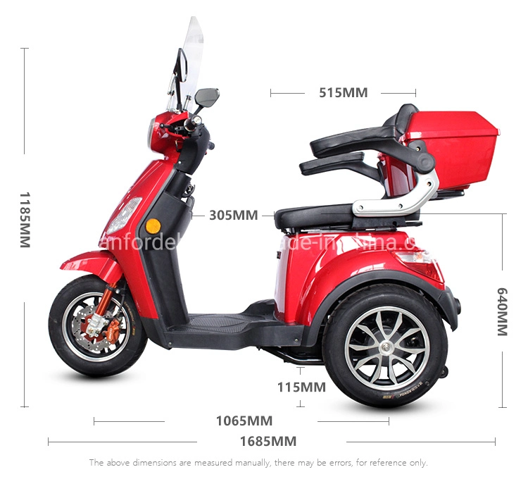 XL 500W 1000W 3 Wheel Handicap Scooter Handicapped Scooters Adult Electric Tricycle