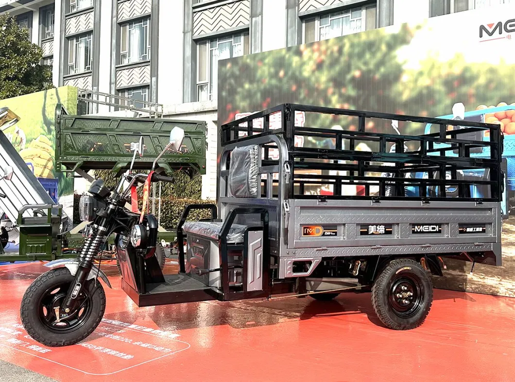 Meidi Supply OEM Services Popular Passenger Roof Optional 1500W 1800W 1 Ton Loading Capacity Electric Cargo Tricycle