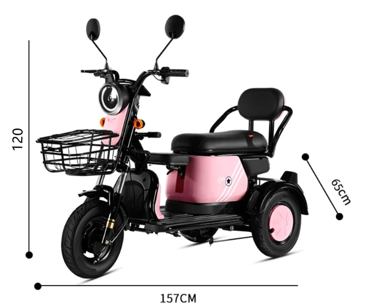 Good Quality Adult Aluminum Alloy 600W Electric Cargo Trike Vehicle Electric Tricycle for Seniors