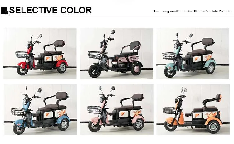 Adult Electric Tricycle Adult 48V 500W with Integrated Battery Steel Frame Electric Tricycle with Basket