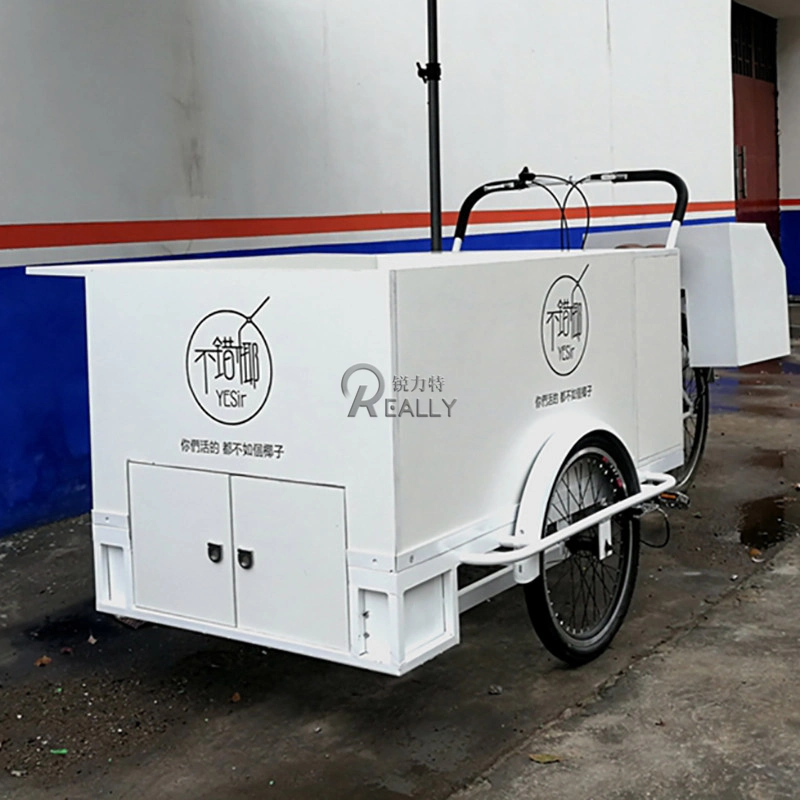 Electric Tricycles Bicycle 3 Wheels Adult Street Ice Cream Cargo Bike Freezer Pedal Food Vending Cart for Sale Reverse Trike 3 Wheel Bicycle