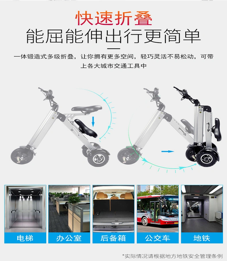 China Wholesale K7s 36V 250W Elderly Children Aluminium Portable Folding Electric Tricycle E Scooter Electric Bike for Adult