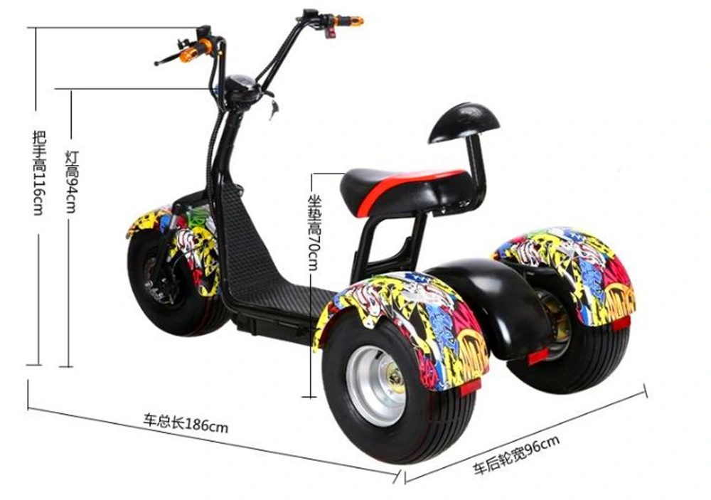 Citycoco Tire Fat Double Seat 3 Wheel Scooters Electric Adult Tricycle Citycoco