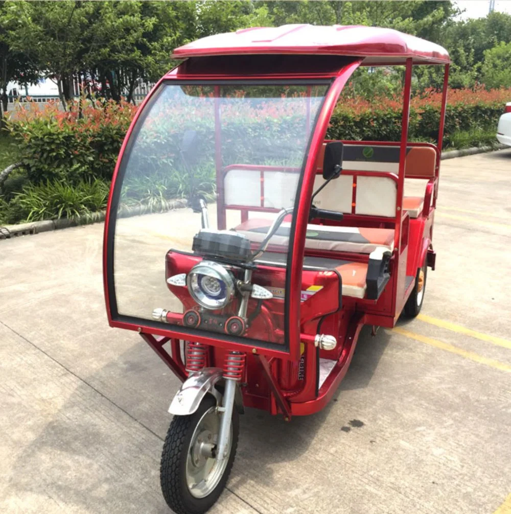 Tuk Tuk Three Wheel 1000W Electric Taxi Tricycle with Roof