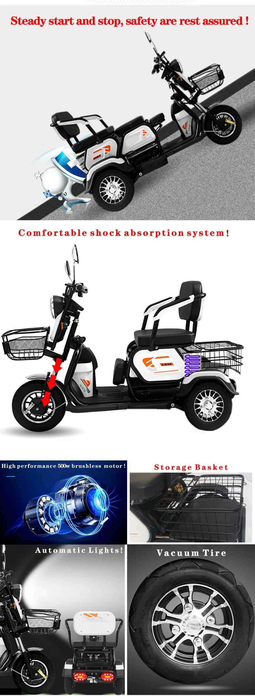 Electric Mobility Wheel Scooter Tricycle China Supplier