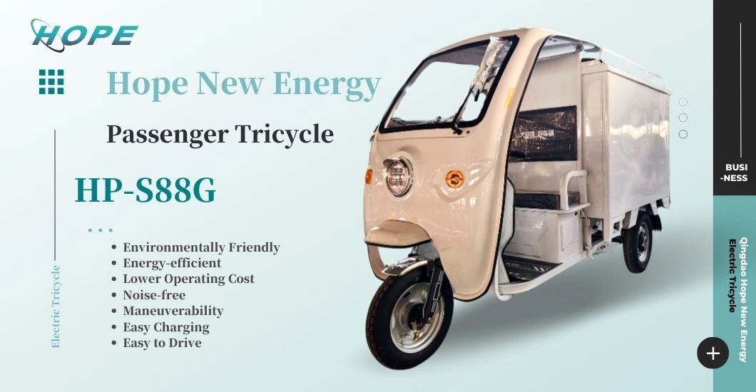 Hope New 3 Wheels Delivery Scooter Closed Cabin Electric Tricycle with Delivery Van