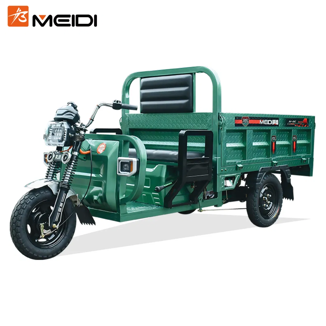 Meidi Popular Cheaper Price Big Power 1000W 1500W 1800W 2200W Three Wheel Vehicle Farm Loader Trike Electric Cargo Tricycle with Drum Brake