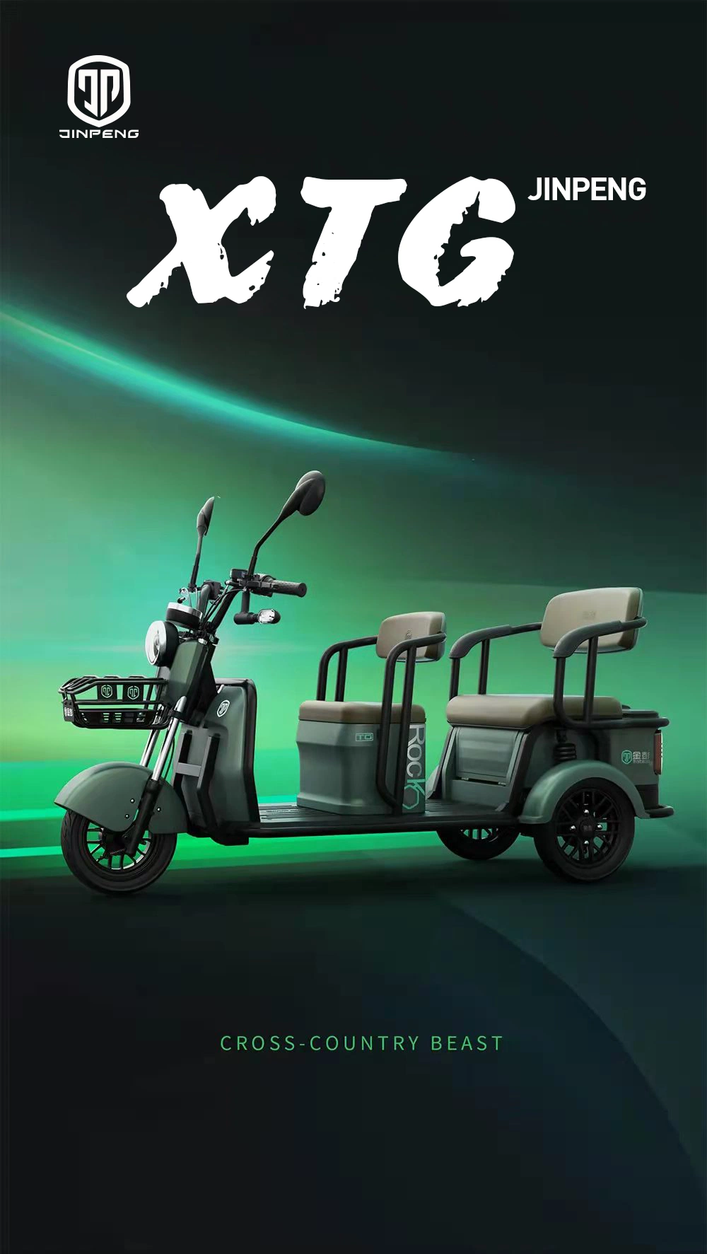 Jinpeng New Model 800W/500W Motorized 3 Wheel Electric Tricycle