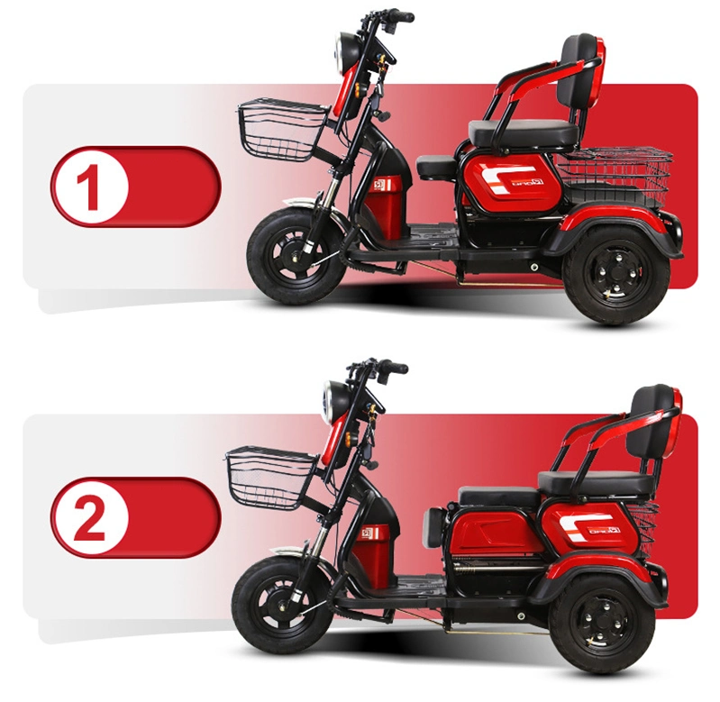 2023 New Solar Panel 1200W E Rikshaw Popular 5-7 Seats Passenger Tricycle with Big Power and Spare Tire