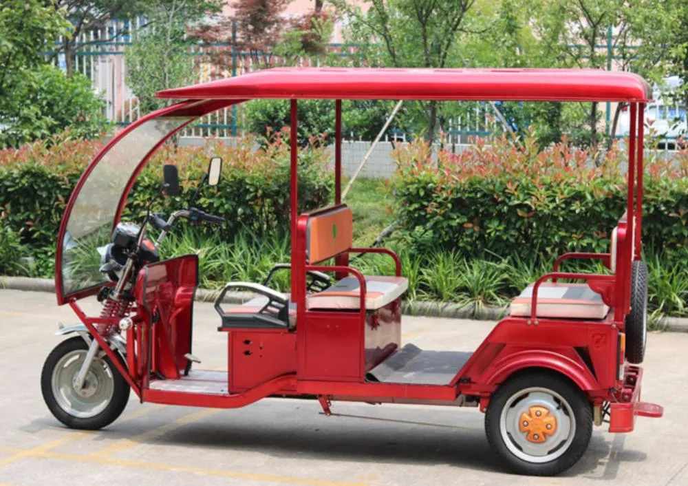 Tuk Tuk Three Wheel 1000W Electric Taxi Tricycle with Roof