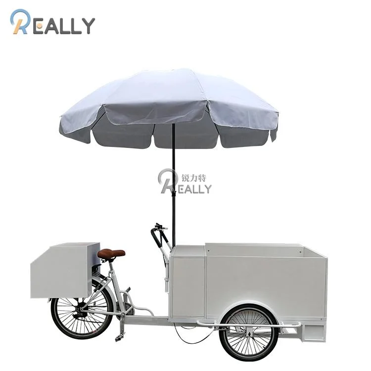 Electric Tricycles Bicycle 3 Wheels Adult Street Ice Cream Cargo Bike Freezer Pedal Food Vending Cart for Sale Reverse Trike 3 Wheel Bicycle