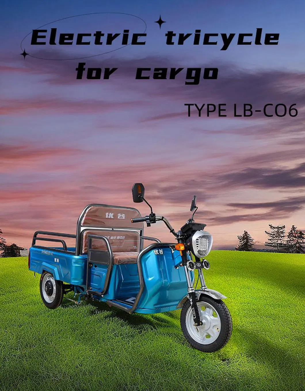 Lubei Vehicle Manufacturer 1.3m/1.5m 800W/1000W/1200W/1500W Electric Three Wheel Cargo Motorcycle Electric Tricycle Trike Auto Rickshaw