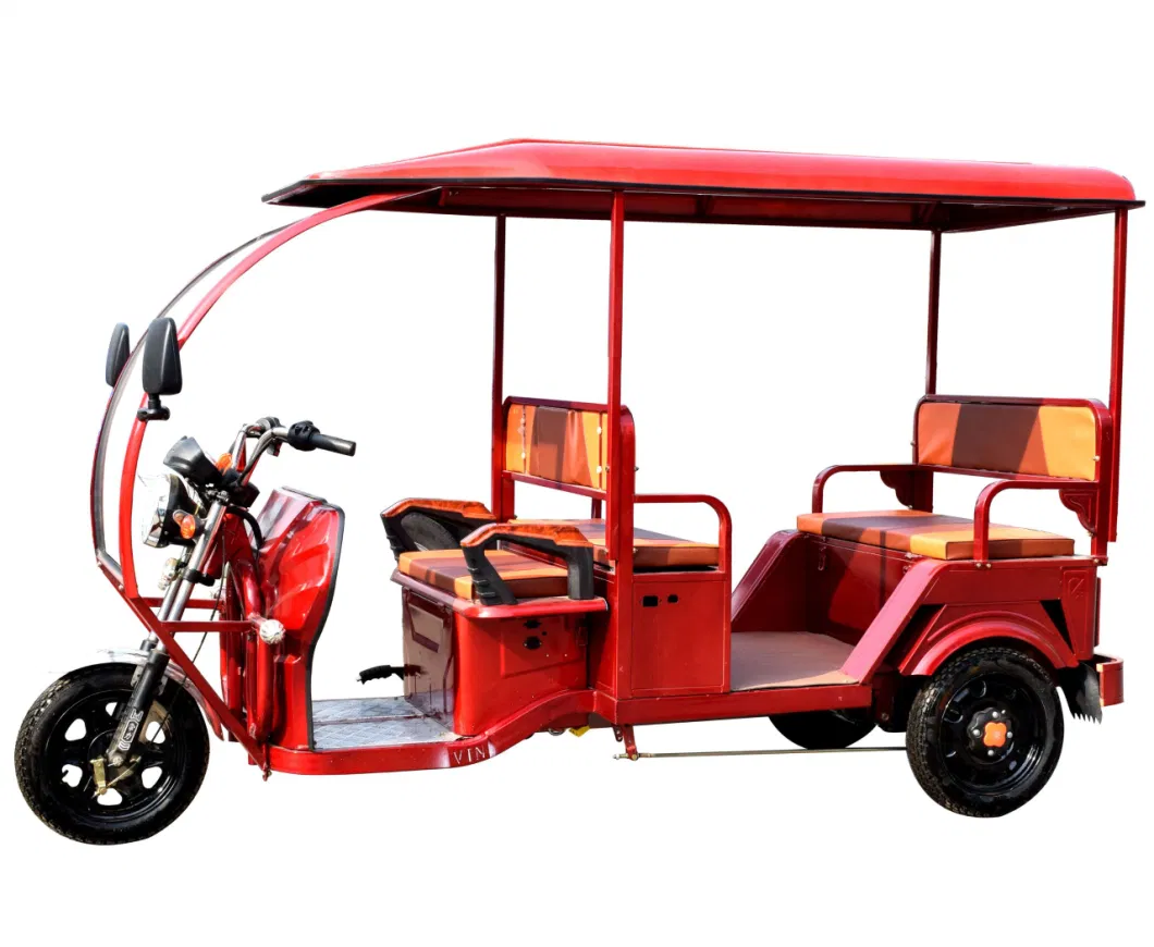 Tuk Tuk Three Wheel 1000W Electric Taxi Tricycle with Roof