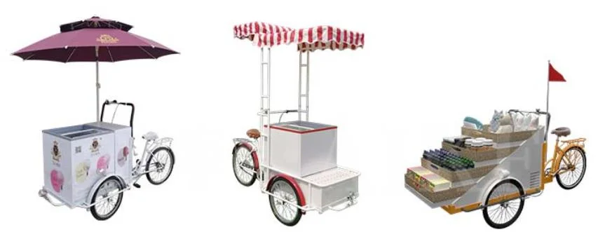 High Quality Ice Cream Cart Front Loading Pedal Assist Freezer Tricycle