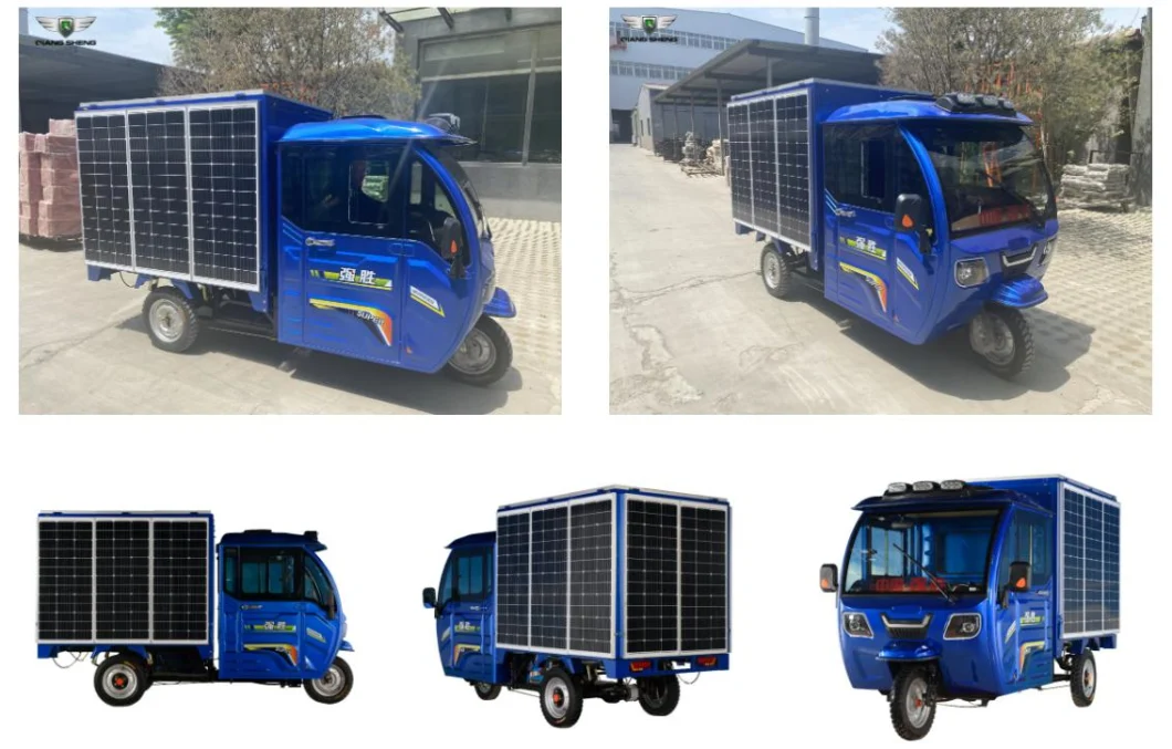 Solar Panels Made Popular Model New Energy Electric Three-Wheeled Passenger Cargo Tricycle Adult for Latest Design