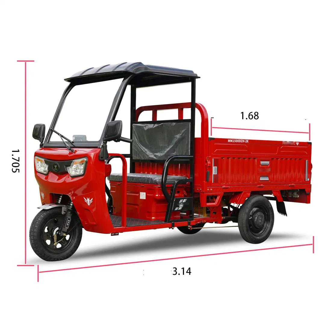 for Cargo Tuk Wheel Loader Van Pedal Adults &Agrave; Moteur 250cc Gasoline Delivery Pram Pour Handicap&eacute; Front Closed Electric Tricycle