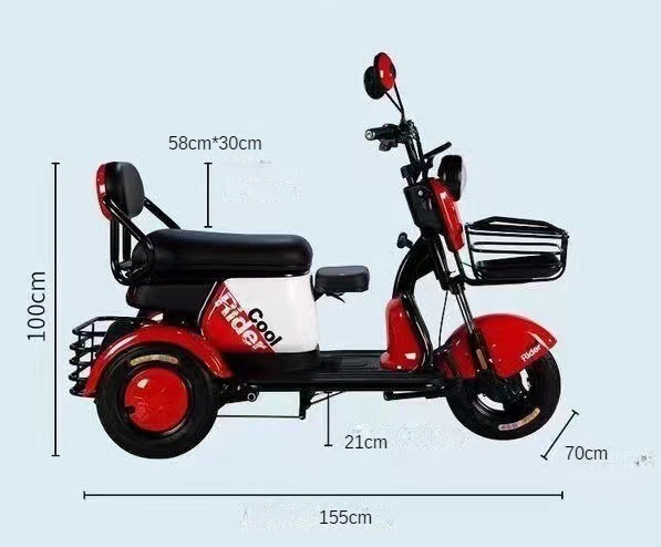 New Arrivals 48V 60V 600W 20A Maximum Speed 50km/H Three Wheels Electric Scooter Electric Tricycle