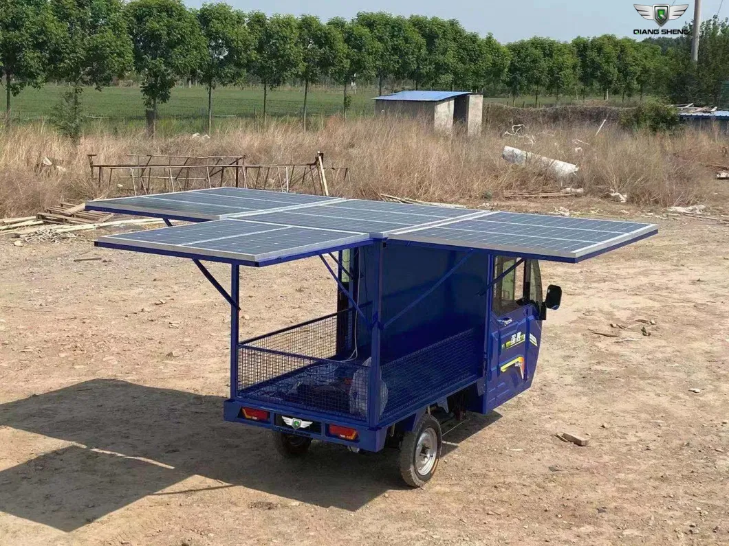 Solar Powered Electric Tricycle Three Wheel Tricycle with Van Box Size 1.7m*1.2m Extending