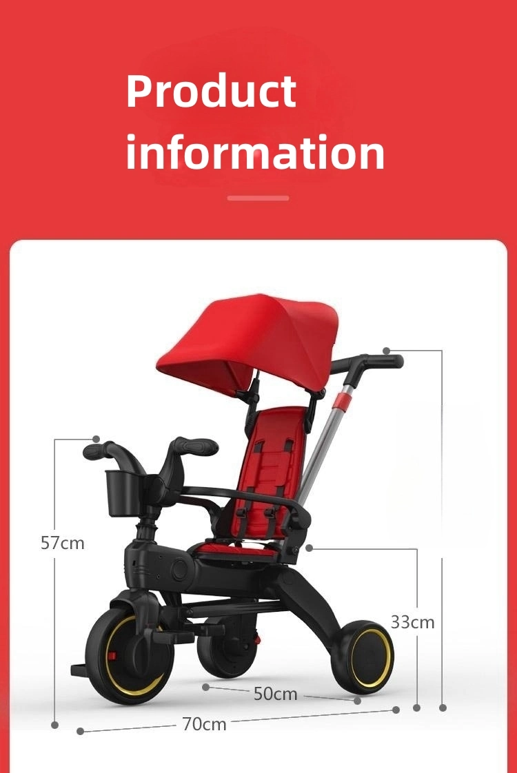 Hot Selling Children&prime;s Tricycle 1-6 Years Old Bicycle, Multi-Functional Folding Baby Stroller, Child Stroller Bicycle