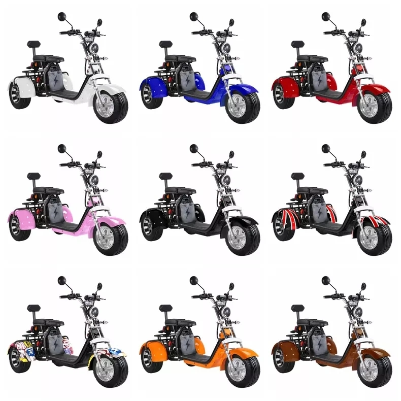 2022 Hot Sell Citycoco 3 Wheel Electric Scooter 1500W/Electric Trike/Adults Tricycles for Golf Bag