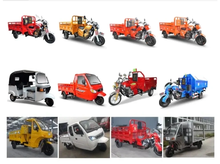 Factory Price Farm Cargo Transportation 250cc Motor Gasoline 12V Motorized 3 Wheel Tipper Truck Mini Truck Adult Tricycle