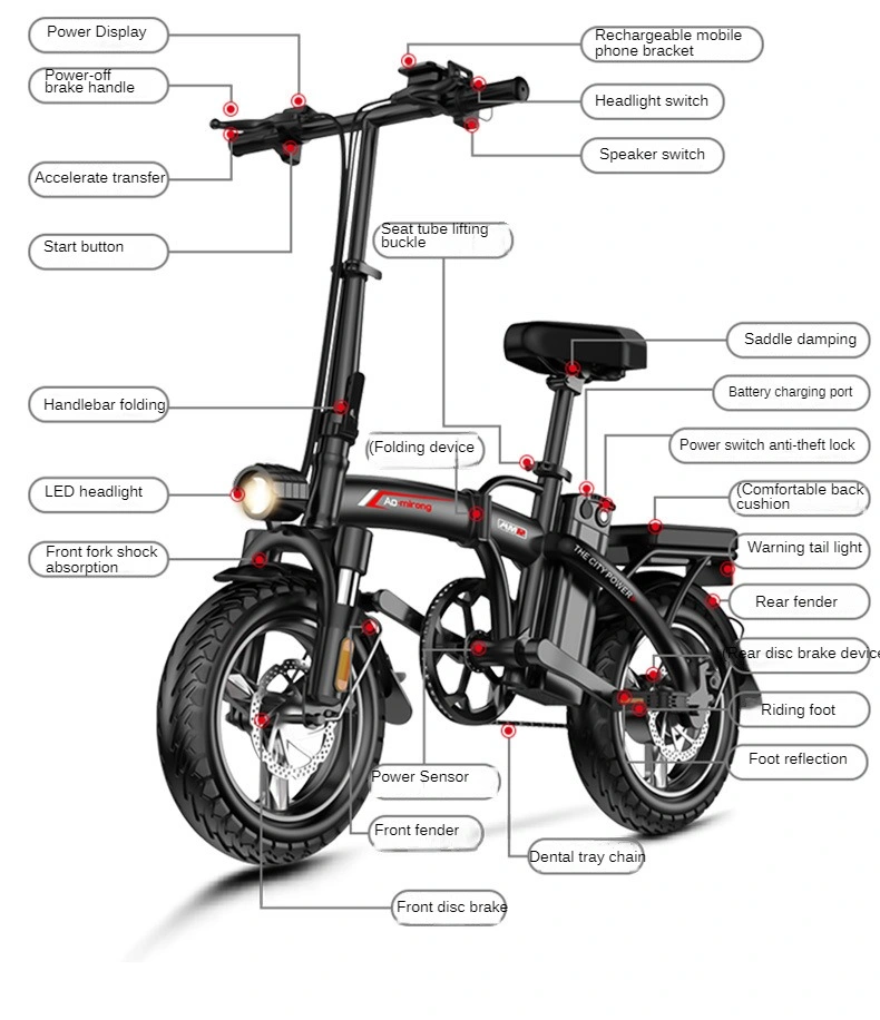 China Wholesale 350W/48V Cheap High Speed Aluminium Folding Ebike Two Wheeled Battery Bicycle Mountain Dirt Electric Bike for Adult