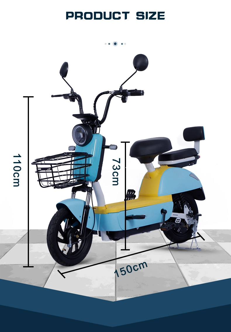 2023 Two-Wheeled Electric Bicycle Moped Adult Pedal Battery Car Scooter Cross-Border Foreign Trade Export Factory