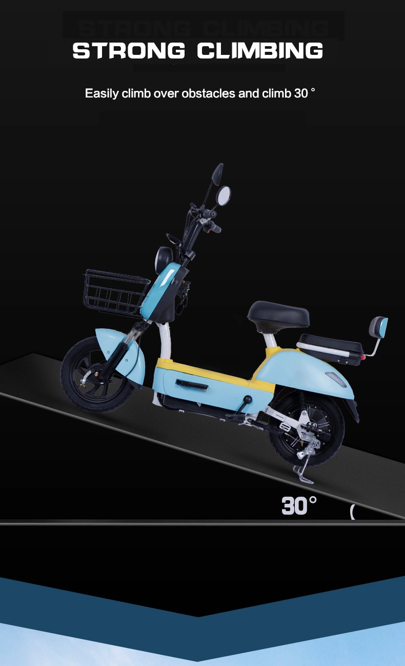 2023 Two-Wheeled Electric Bicycle Moped Adult Pedal Battery Car Scooter Cross-Border Foreign Trade Export Factory