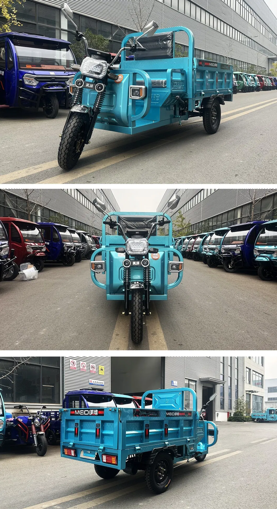 Meidi High Quality 1000W 60/72V 500kg Heavy Load Three Wheeler Battery Powered 3 Wheel Cargo Electric Tricycle