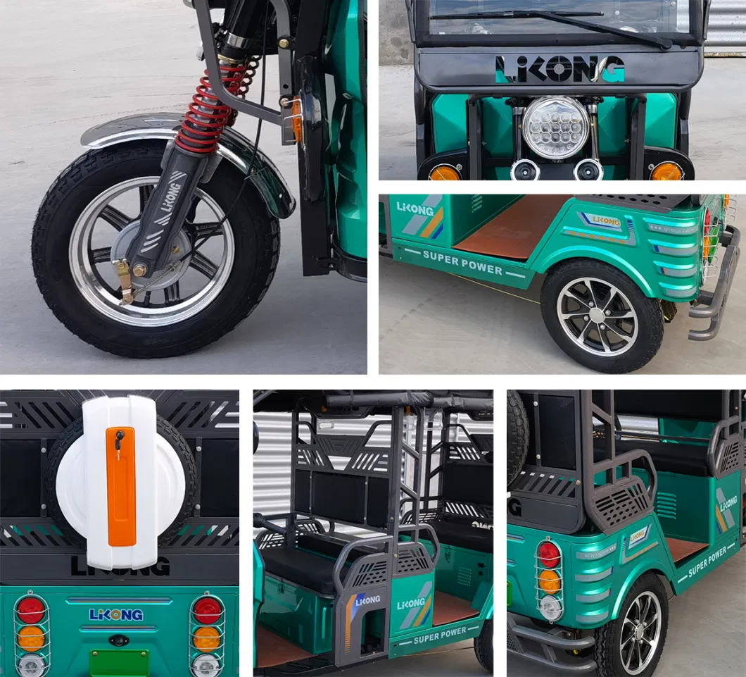 Hot Sale Tricycles Electric Three Wheel Passenger Tricycle Auto E Rickshaw Tuk Tuk Differiential Motor Taxi