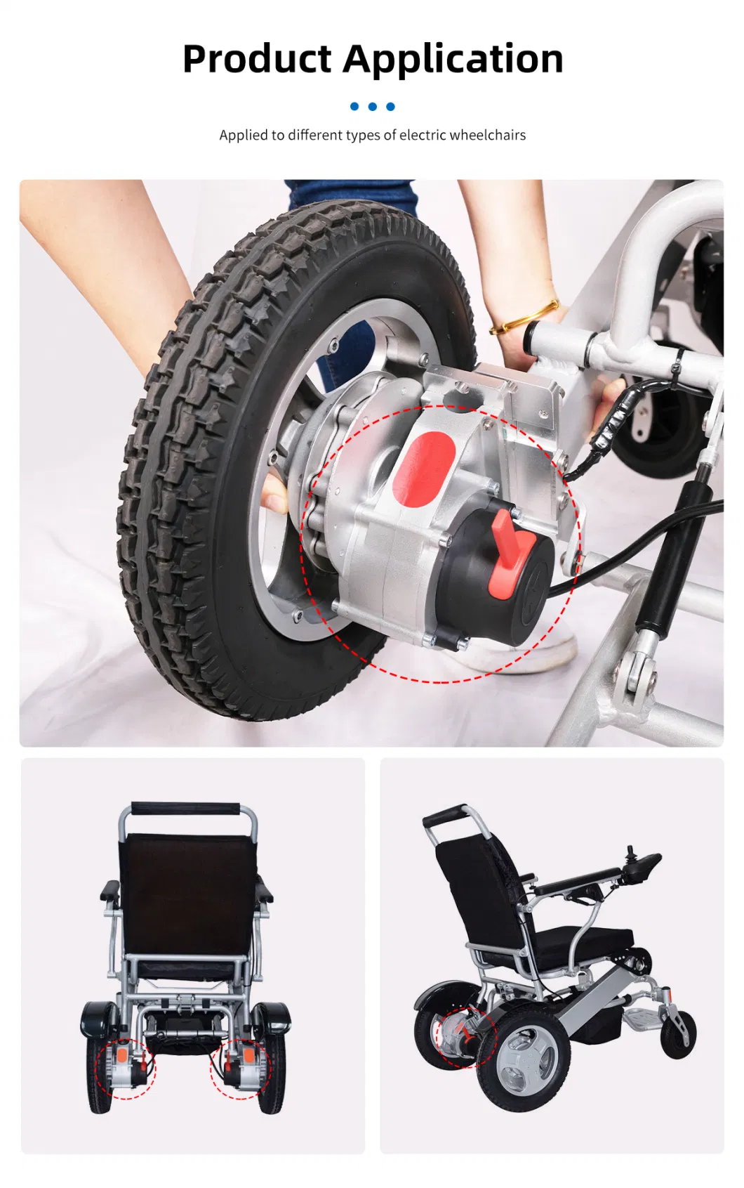 150W 24VDC 120rpm Powerful Electric Wheelchair Brushless DC Motor and Joystick Conversion Kit